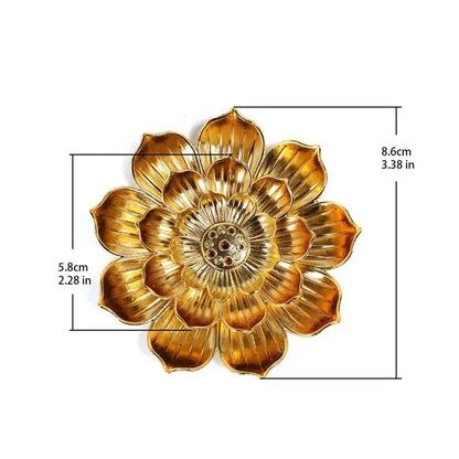 🌸 Lotus Räucherstäbchenhalter – Zinklegierung Brenner für Tempel, Yoga-Studios &amp; Wohnraumdeko (9 cm)