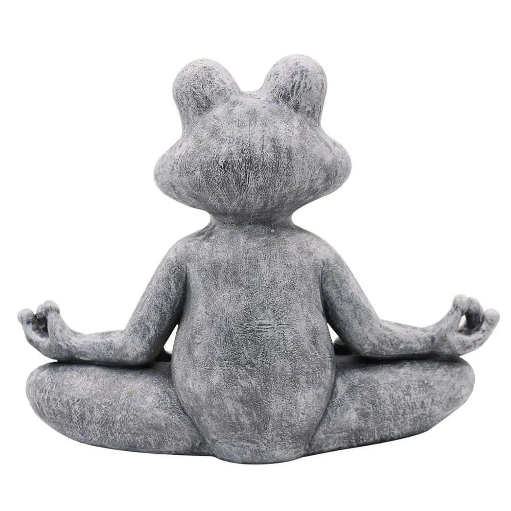 🐸 Zen Yoga Frog Statue – Resin Garden &amp; Indoor Meditating Figurine (13cm)