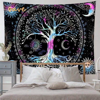 🌳 Tree of Life Psychedelic Tapestry – Trippy Mandala Wall Hanging for Boho &amp; Witchy Room Decor