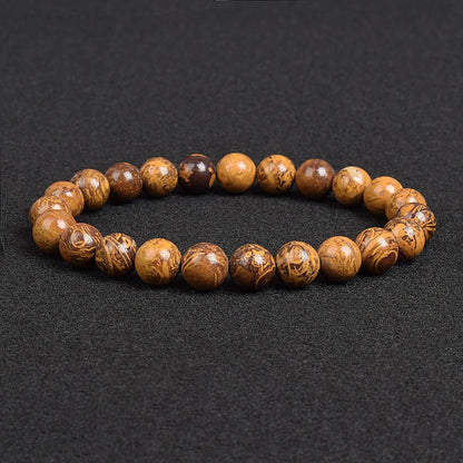 💎 Natürlicher Stein Perlen Armband – Apatit, Lapislazuli, Tigerauge &amp; Mehr (Unisex, 6–8mm Perlen)