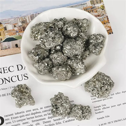 Rohe Tumbled Pyrit Steine – Natürlicher Kristall für Heilung &amp; Sammlung 🪙
