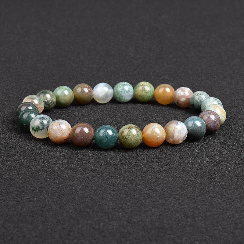 💎 Natürlicher Stein Perlen Armband – Apatit, Lapislazuli, Tigerauge &amp; Mehr (Unisex, 6–8mm Perlen)