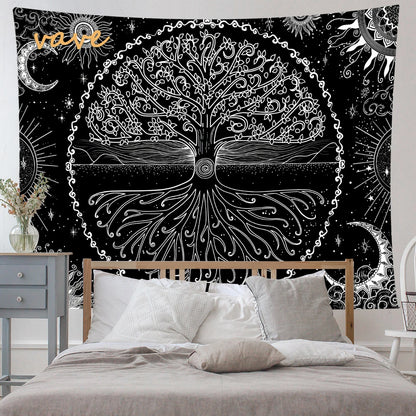 🌳 Tree of Life Psychedelic Tapestry – Trippy Mandala Wall Hanging for Boho &amp; Witchy Room Decor