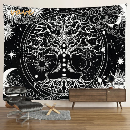 🌳 Tree of Life Psychedelic Tapestry – Trippy Mandala Wall Hanging for Boho &amp; Witchy Room Decor