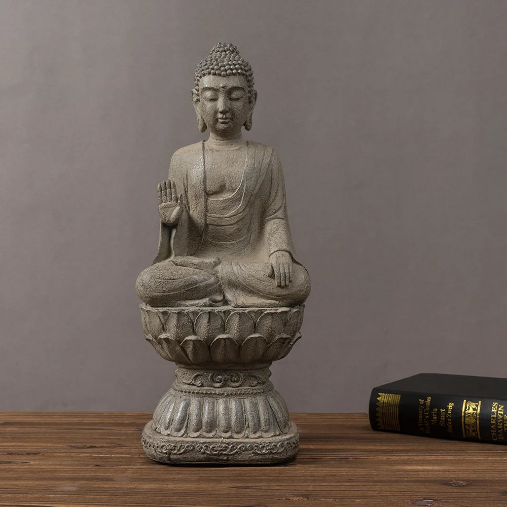 RAKKS Zen Buddha Statue – Resin Dekor für Zuhause &amp; Teeraum 🧘‍♂️