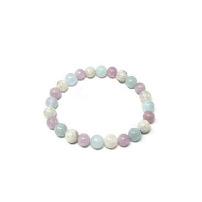 Meditation Bracelet – Aquamarine, Moonstone &amp; Kunzite | Grounding Gift for Men &amp; Women