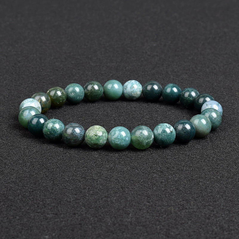 💎 Natürlicher Stein Perlen Armband – Apatit, Lapislazuli, Tigerauge &amp; Mehr (Unisex, 6–8mm Perlen)