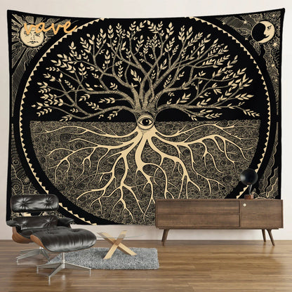 🌳 Tree of Life Psychedelic Tapestry – Trippy Mandala Wall Hanging for Boho &amp; Witchy Room Decor