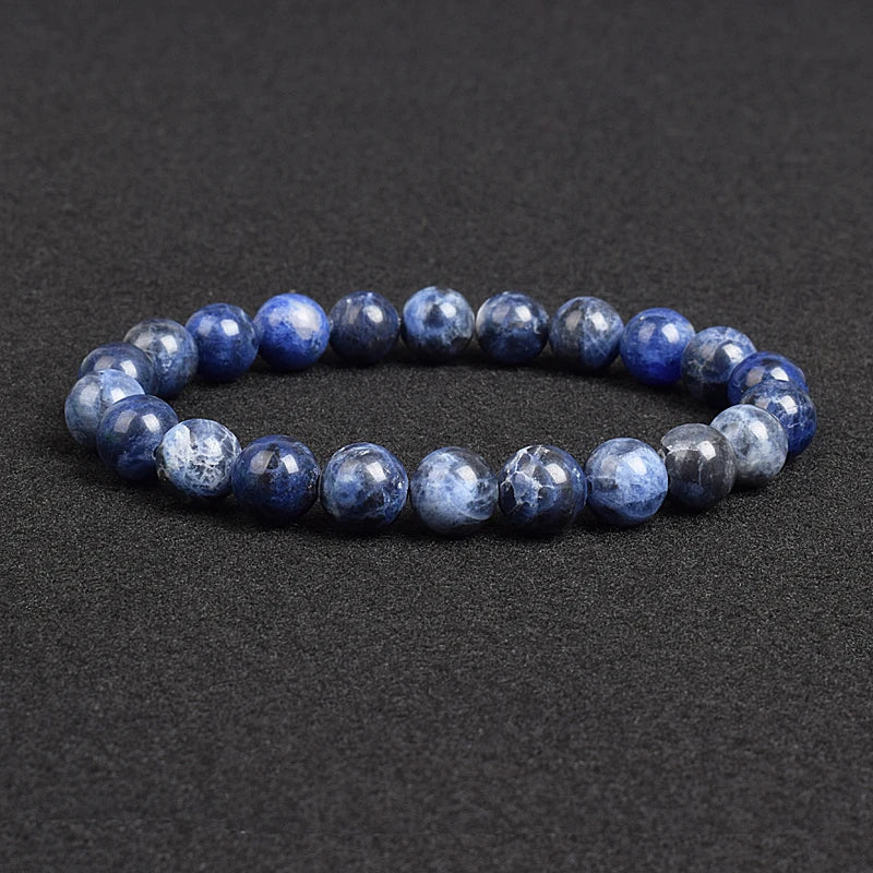 💎 Natürlicher Stein Perlen Armband – Apatit, Lapislazuli, Tigerauge &amp; Mehr (Unisex, 6–8mm Perlen)