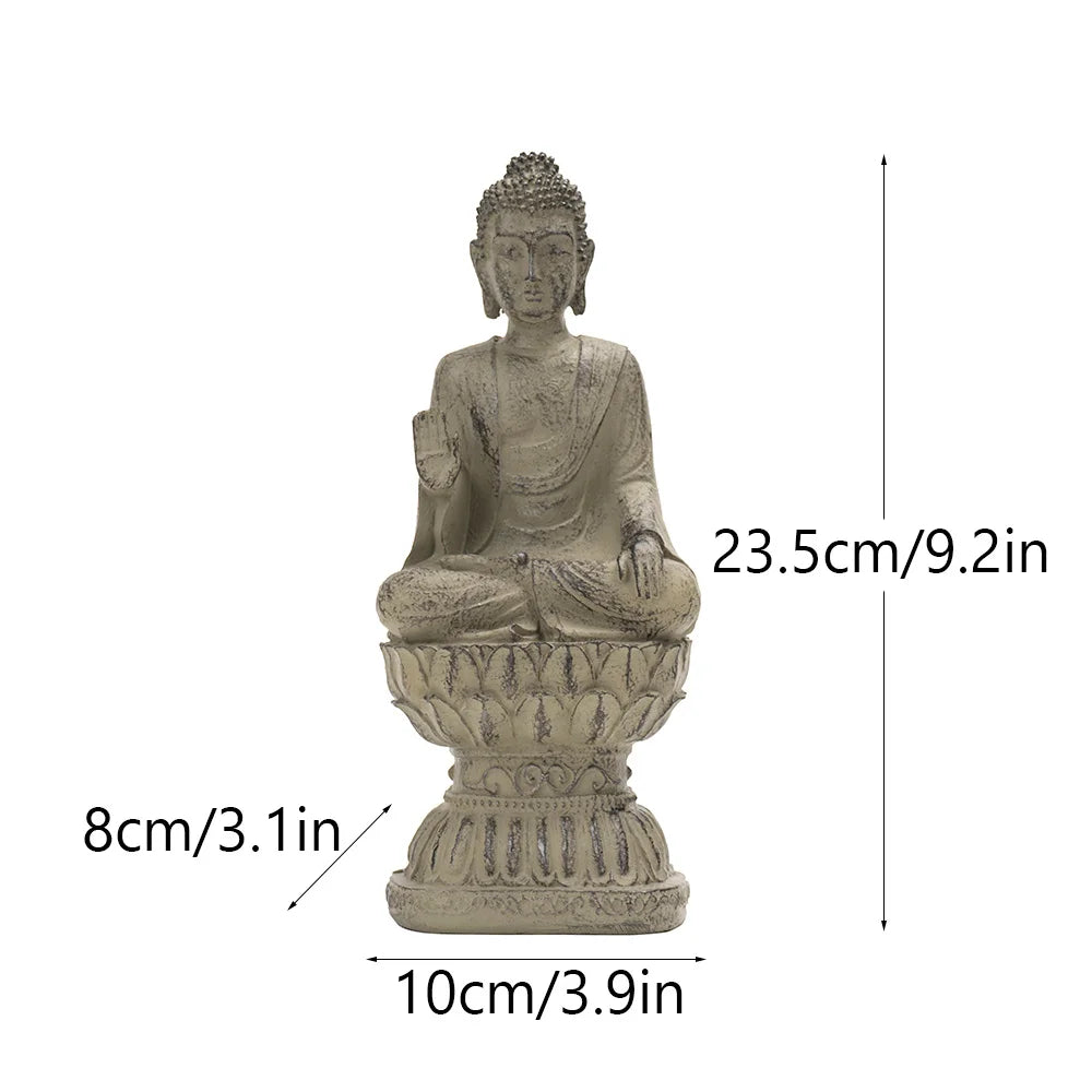 RAKKS Zen Buddha Statue – Resin Dekor für Zuhause &amp; Teeraum 🧘‍♂️