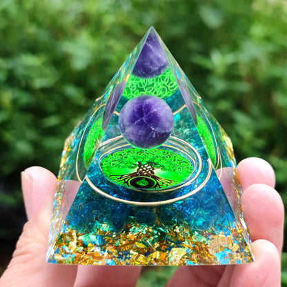 🔮 Amethyst Orgone-Pyramide – Chakra-Energie-Generator für Schutz &amp; Meditation (5cm)