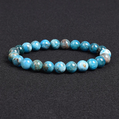 💎 Natürlicher Stein Perlen Armband – Apatit, Lapislazuli, Tigerauge &amp; Mehr (Unisex, 6–8mm Perlen)