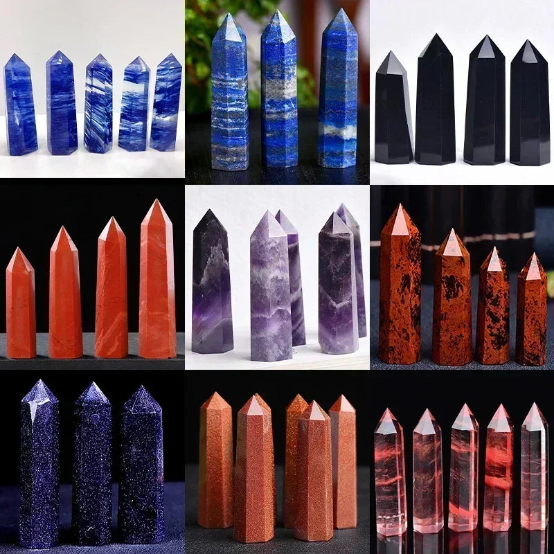 ✨ Natürlicher Kristall Obelisk-Stab – Reiki &amp; Chakra Heilstein (Verschiedene Größen &amp; Steine)