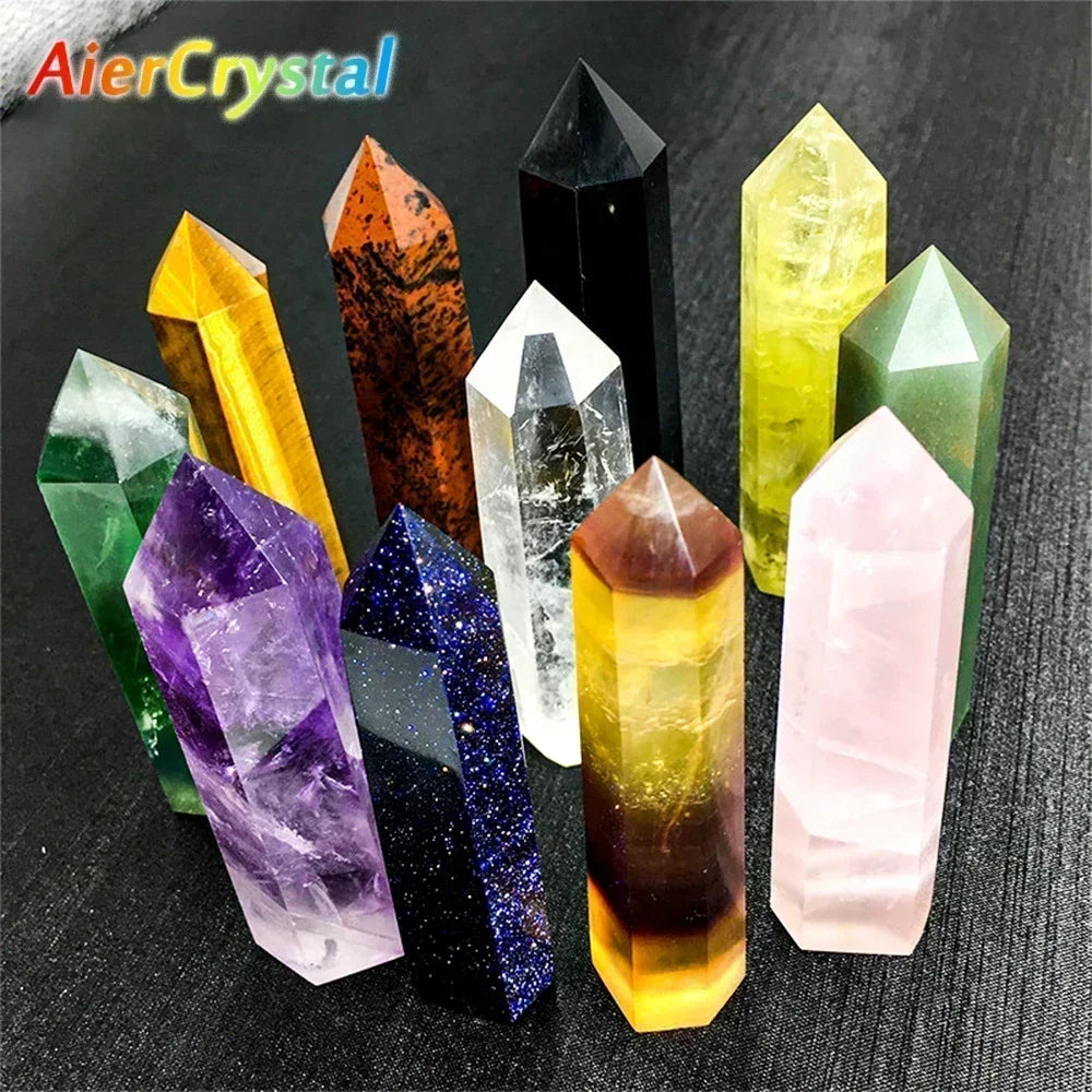 ✨ Natürlicher Kristall Obelisk-Stab – Reiki &amp; Chakra Heilstein (Verschiedene Größen &amp; Steine)