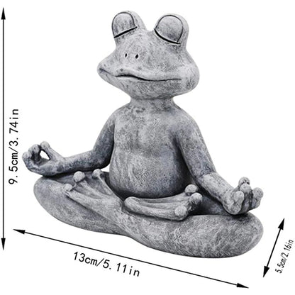 🐸 Zen Yoga Frog Statue – Resin Garden &amp; Indoor Meditating Figurine (13cm)