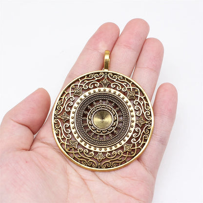 🌿 WYSIWYG Runder Mandala Charme Anhänger – Filigrane Schmuckherstellung