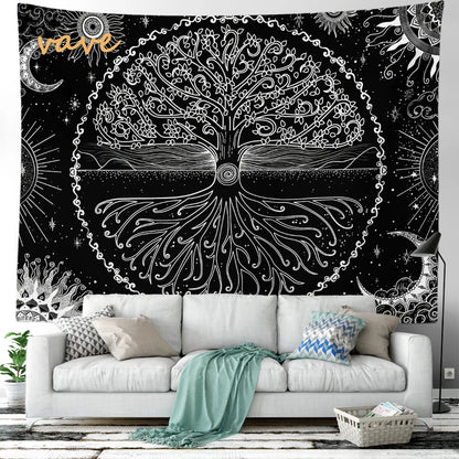🌳 Tree of Life Psychedelic Tapestry – Trippy Mandala Wall Hanging for Boho &amp; Witchy Room Decor