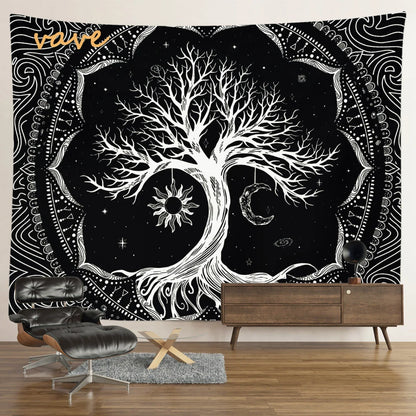 🌳 Tree of Life Psychedelic Tapestry – Trippy Mandala Wall Hanging for Boho &amp; Witchy Room Decor
