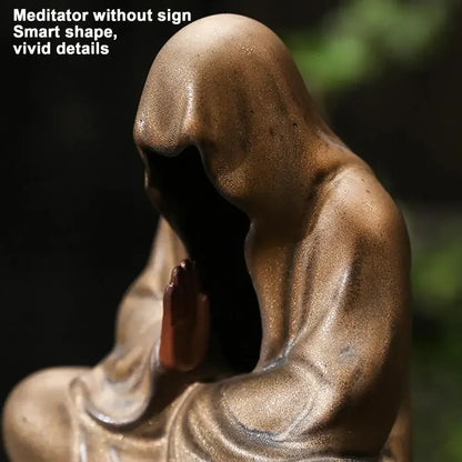 Keramik Räuchergefäß – Formloser Buddha Mönch für Meditation &amp; Zen Dekoration