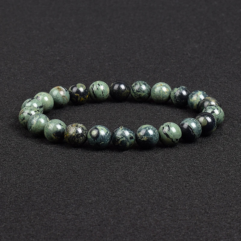 💎 Natürlicher Stein Perlen Armband – Apatit, Lapislazuli, Tigerauge &amp; Mehr (Unisex, 6–8mm Perlen)