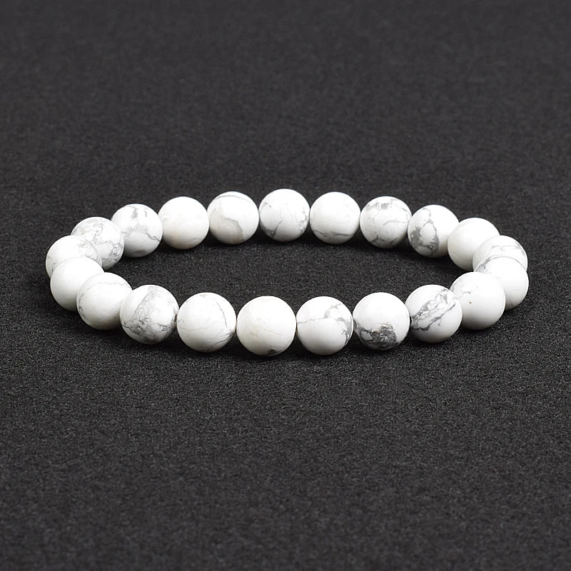 💎 Natürlicher Stein Perlen Armband – Apatit, Lapislazuli, Tigerauge &amp; Mehr (Unisex, 6–8mm Perlen)