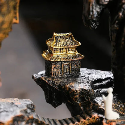 ✨ Zen Buddha Wasserfall Räuchergefäß – Harz-Ornament für Ruhe &amp; Meditation 🌿