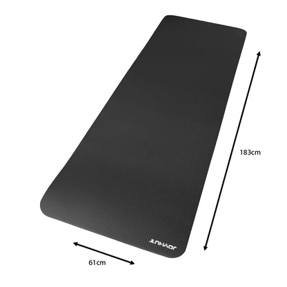 Rutschfeste Yoga Matte aus NBR – 10 mm dick mit Tragegurt &amp; Tasche (183×61 cm)