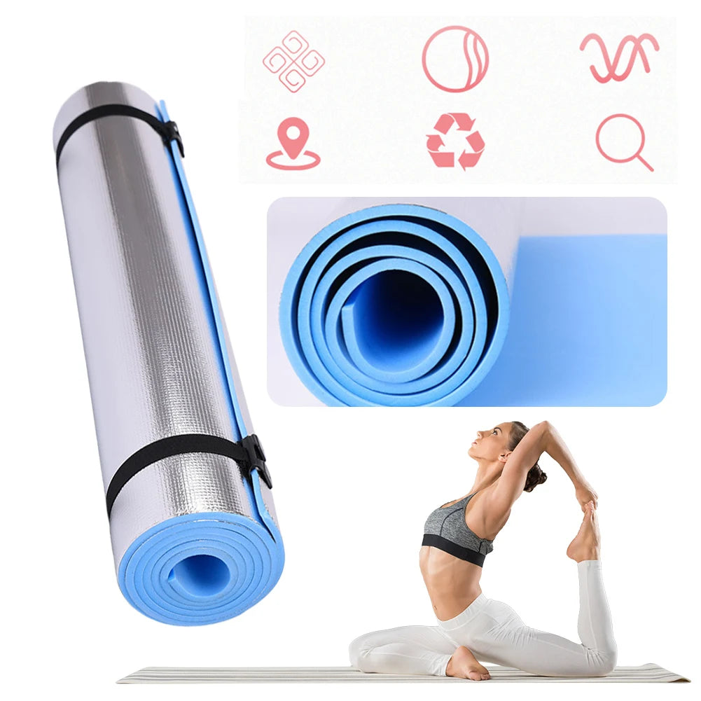 EVA Anti-Skid Yoga &amp; Fitness Mat – Waterproof with Aluminum Film (180×50×0.6cm)