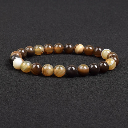 💎 Natürlicher Stein Perlen Armband – Apatit, Lapislazuli, Tigerauge &amp; Mehr (Unisex, 6–8mm Perlen)