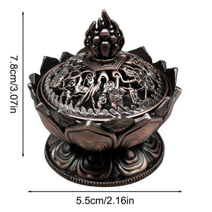 🌸 Lotusblume Messing Räucherstäbchenhalter – Mini Buddha Zenser für Meditation &amp; Wohnraumdeko