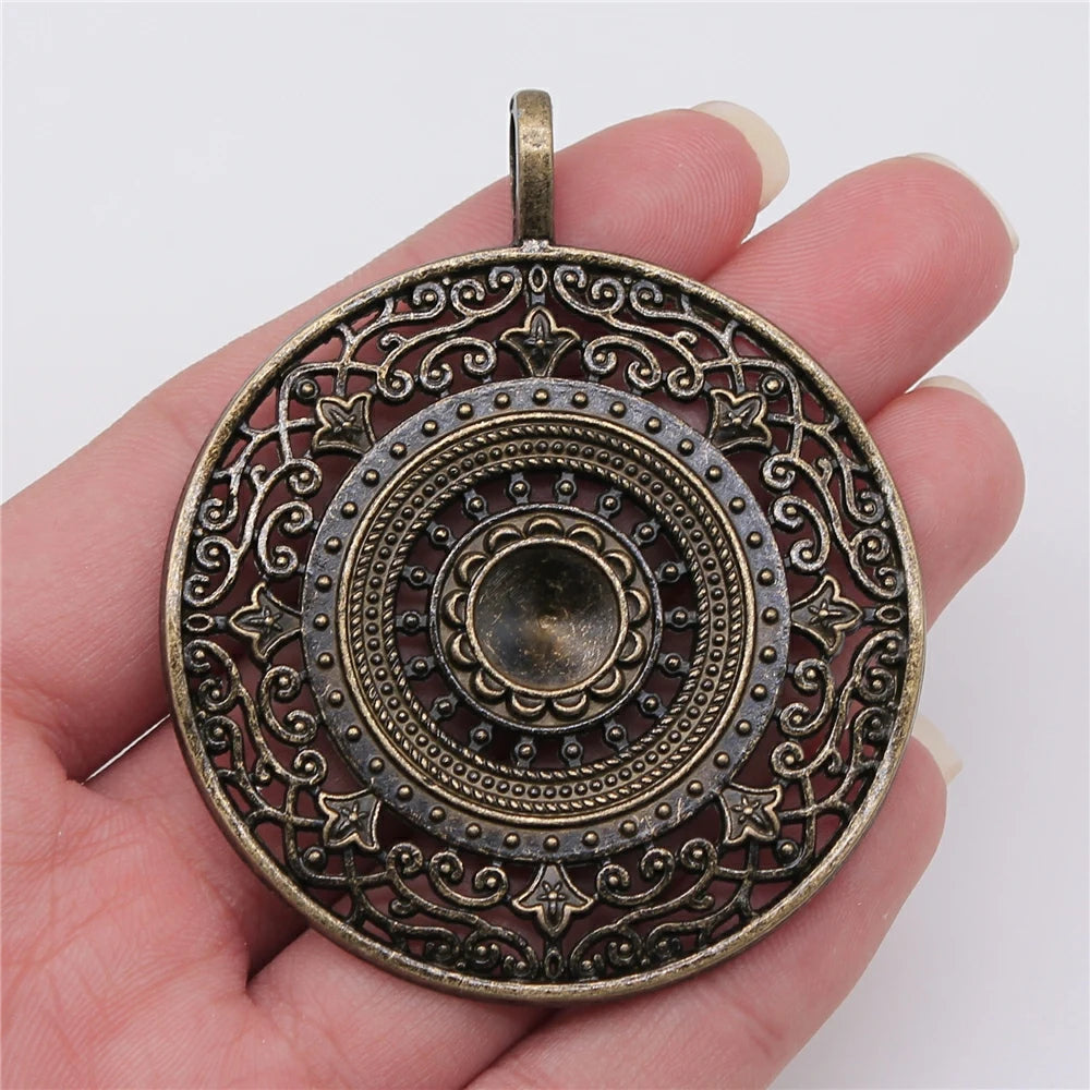 🌿 WYSIWYG Runder Mandala Charme Anhänger – Filigrane Schmuckherstellung