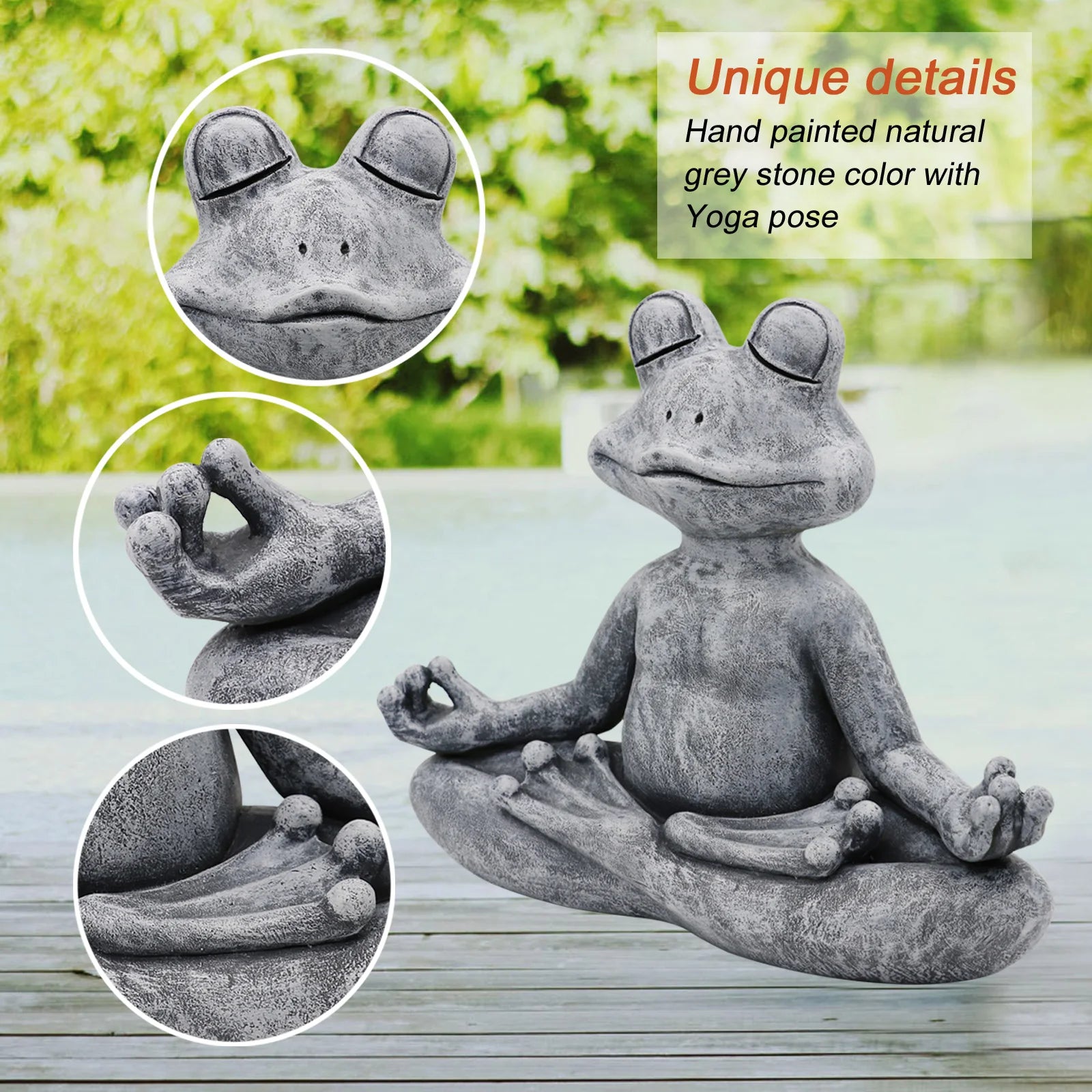 🐸 Zen Yoga Frog Statue – Resin Garden &amp; Indoor Meditating Figurine (13cm)