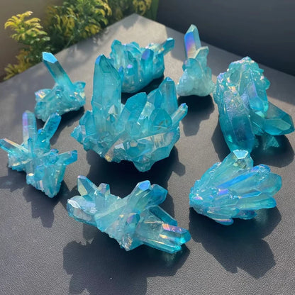 Himmelblauer Titanquarz Cluster – Natürlicher Kristall Heilstein (2–7 cm) 💎