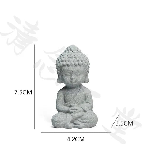 🧘‍♂️ Chinesische Krieger-Mönch-Statue – Zen-Mikrolandschaft &amp; Gartendekoration