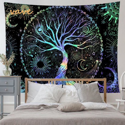 🌳 Tree of Life Psychedelic Tapestry – Trippy Mandala Wall Hanging for Boho &amp; Witchy Room Decor