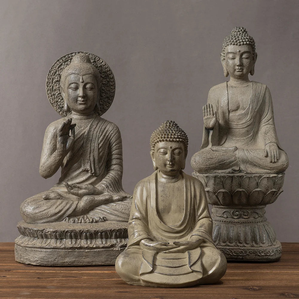 RAKKS Zen Buddha Statue – Resin Dekor für Zuhause &amp; Teeraum 🧘‍♂️