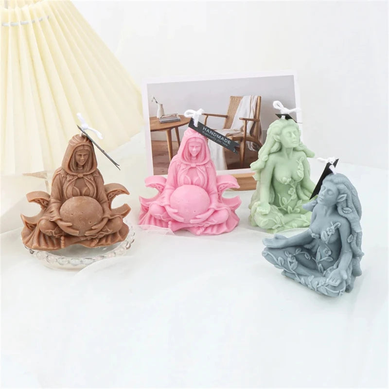 Goddess Mother Earth Candle Mold – 3D Silicone Mold for Resin, Soap &amp; DIY Crafts