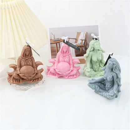 Goddess Mother Earth Candle Mold – 3D Silicone Mold for Resin, Soap &amp; DIY Crafts