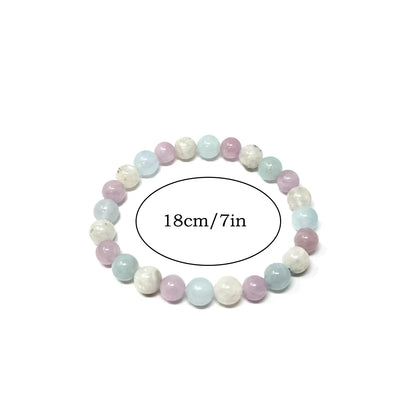 Meditation Bracelet – Aquamarine, Moonstone &amp; Kunzite | Grounding Gift for Men &amp; Women