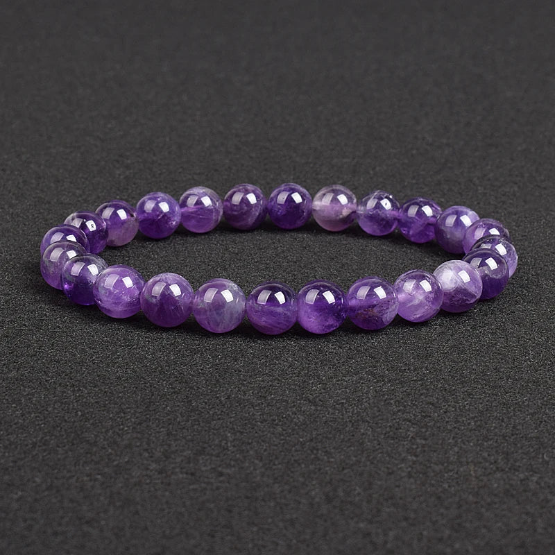 💎 Natürlicher Stein Perlen Armband – Apatit, Lapislazuli, Tigerauge &amp; Mehr (Unisex, 6–8mm Perlen)