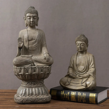 RAKKS Zen Buddha Statue – Resin Dekor für Zuhause &amp; Teeraum 🧘‍♂️