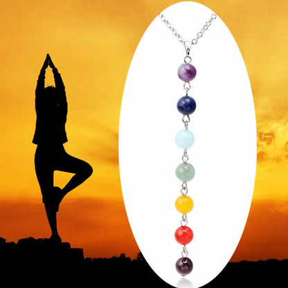 🌈 7 Chakra Reiki Perlen-Anhänger-Halskette &amp; Armband Set - Energie &amp; Heilung 🧘‍♀️