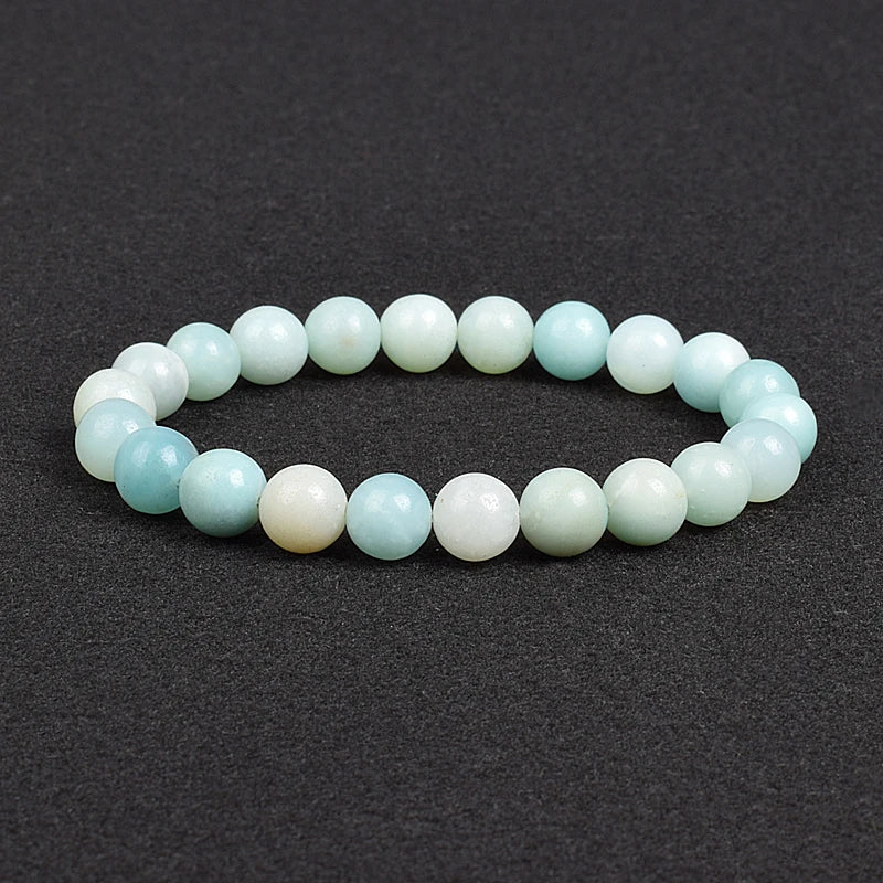 💎 Natürlicher Stein Perlen Armband – Apatit, Lapislazuli, Tigerauge &amp; Mehr (Unisex, 6–8mm Perlen)