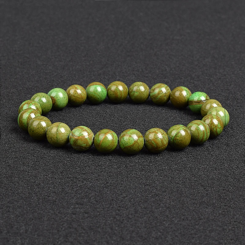 💎 Natürlicher Stein Perlen Armband – Apatit, Lapislazuli, Tigerauge &amp; Mehr (Unisex, 6–8mm Perlen)