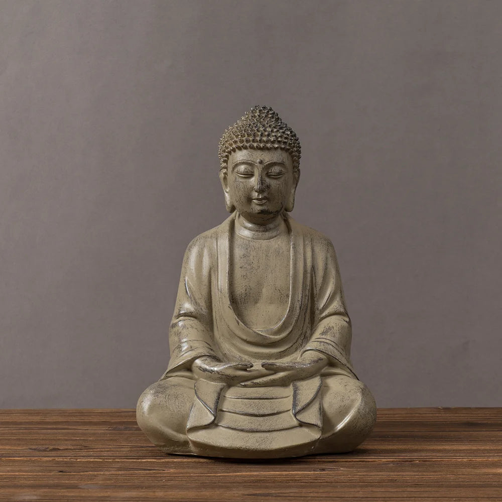 RAKKS Zen Buddha Statue – Resin Dekor für Zuhause &amp; Teeraum 🧘‍♂️