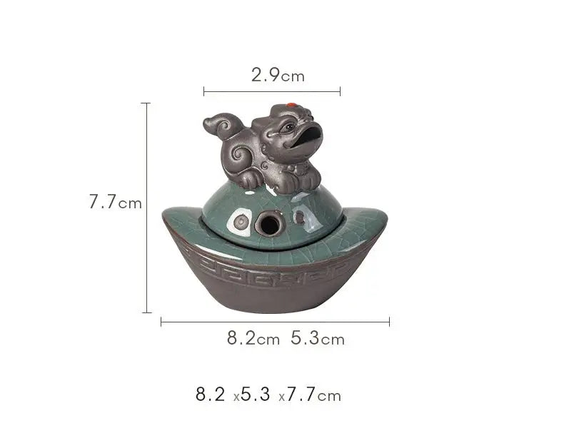 Mini-Räuchergefäß „Pixiu“ aus Keramik – Feng Shui Dekoration für Reichtum &amp; Glück
