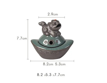 Mini-Räuchergefäß „Pixiu“ aus Keramik – Feng Shui Dekoration für Reichtum &amp; Glück