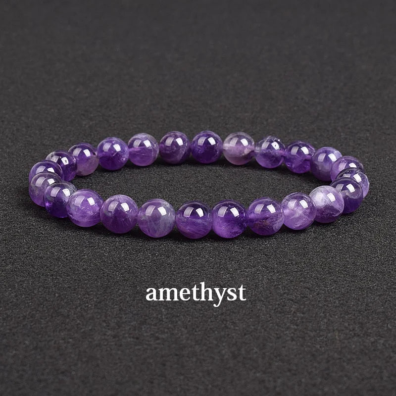 💎 Natürlicher Stein Perlen Armband – Apatit, Lapislazuli, Tigerauge &amp; Mehr (Unisex, 6–8mm Perlen)