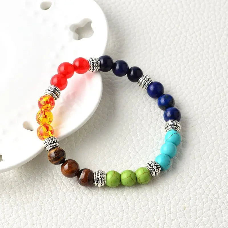 🌈 7 Chakra Reiki Perlen-Anhänger-Halskette &amp; Armband Set - Energie &amp; Heilung 🧘‍♀️