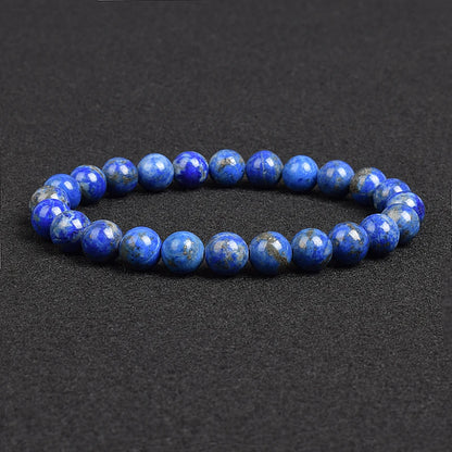 💎 Natürlicher Stein Perlen Armband – Apatit, Lapislazuli, Tigerauge &amp; Mehr (Unisex, 6–8mm Perlen)